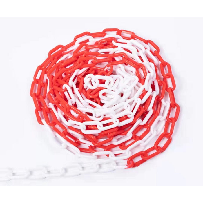 Chaine plastique rouge et blanche